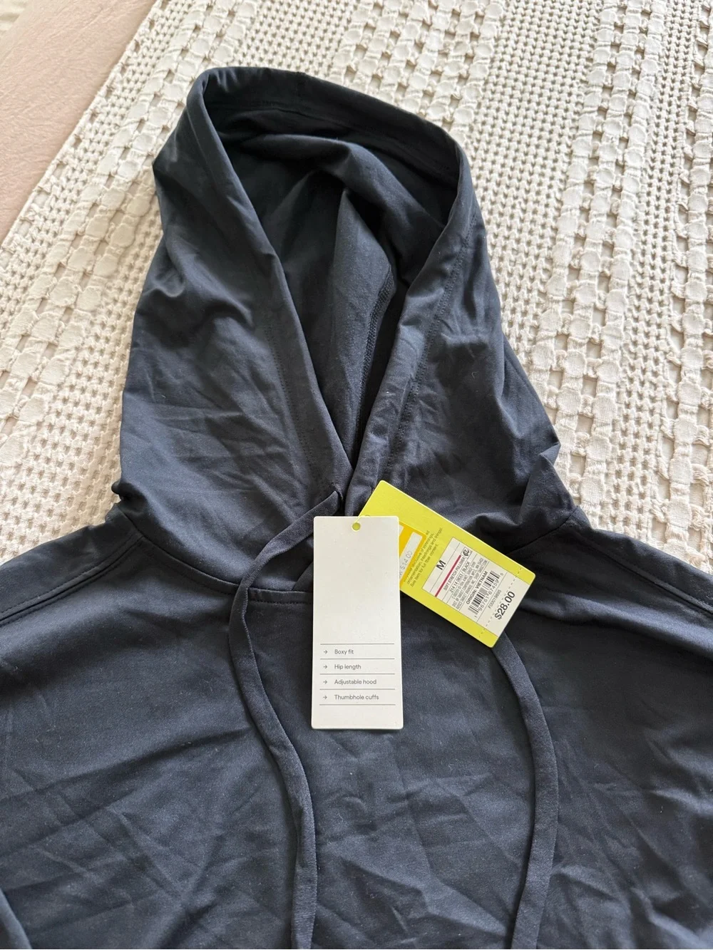 NEW all in motion Black Cropped Hoodie Size M - Picture 2 of 2